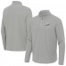 Miami Dolphins Antigua Heather Gray Sync Tri-Blend Quarter-Zip Pullover