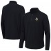 Minnesota Vikings Antigua Heather Black Sync Tri-Blend Quarter-Zip Pullover