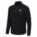 Minnesota Vikings Antigua Heather Black Sync Tri-Blend Quarter-Zip Pullover