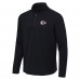 Kansas City Chiefs Antigua Heather Black Sync Tri-Blend Quarter-Zip Pullover