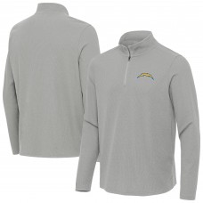 Los Angeles Chargers Antigua Heather Gray Sync Tri-Blend Quarter-Zip Pullover
