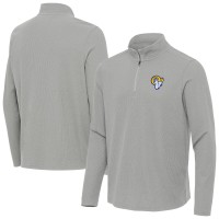 Los Angeles Rams Antigua Sync Tri-Blend Quarter-Zip Pullover - Heather Gray