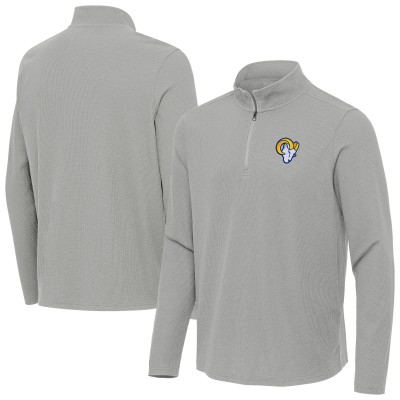 Los Angeles Rams Antigua Sync Tri-Blend Quarter-Zip Pullover - Heather Gray