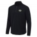 Green Bay Packers Antigua Heather Black Sync Tri-Blend Quarter-Zip Pullover