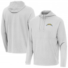 Los Angeles Chargers Antigua Gray Connected Quarter-Zip Pullover Hoodie