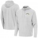 Los Angeles Chargers Antigua Gray Connected Quarter-Zip Pullover Hoodie