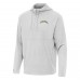 Los Angeles Chargers Antigua Gray Connected Quarter-Zip Pullover Hoodie