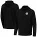 Pittsburgh Steelers Antigua Black Connected Quarter-Zip Pullover Hoodie