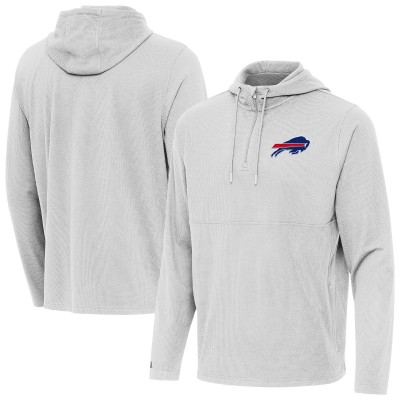 Толстовка на короткой молнии Buffalo Bills Antigua Gray Connected