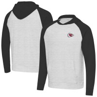 Kansas City Chiefs Antigua Black/Heather Gray Urgent Pullover Hoodie