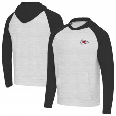 Kansas City Chiefs Antigua Black/Heather Gray Urgent Pullover Hoodie