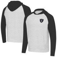Las Vegas Raiders Antigua Black/Heather Gray Urgent Pullover Hoodie