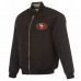 San Francisco 49ers JH Design Black/Gray Full-Zip Reversible Flight Jacket
