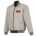 San Francisco 49ers JH Design Black/Gray Full-Zip Reversible Flight Jacket