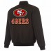 San Francisco 49ers JH Design Black/Gray Full-Zip Reversible Flight Jacket