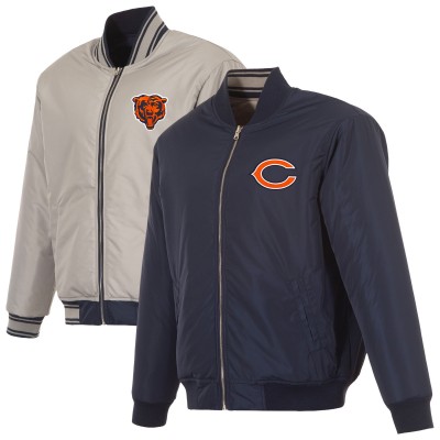 Куртка Chicago Bears JH Design Navy/Gray Reversible Flight