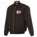 Kansas City Chiefs JH Design Black/Gray Full-Zip Reversible Flight Jacket