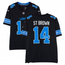 Игровая джерси Amon-Ra St. Brown Detroit Lions Autographed Fanatics Authentic Black Nike Vapor F.U.S.E. Limited