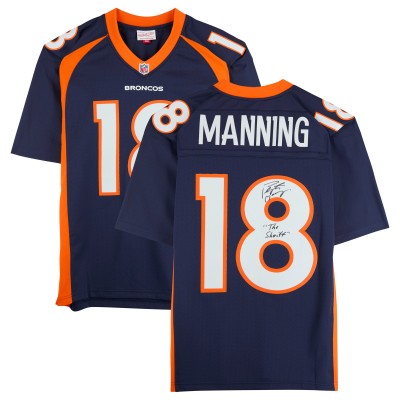 Peyton Manning Denver Broncos Autographed Fanatics Authentic Navy Mitchell & Ness 2015 Legacy Jersey with The Sheriff Inscription