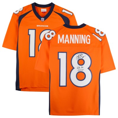 Peyton Manning Denver Broncos Autographed Fanatics Authentic Orange Mitchell & Ness 2015 Legacy Jersey with SB 50 Champs Inscription