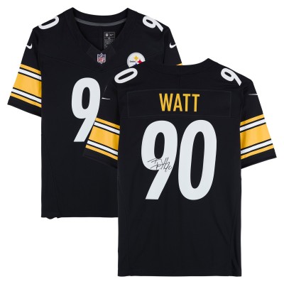 Игровая джерси T.J. Watt Pittsburgh Steelers Autographed Fanatics Authentic Black Nike Vapor F.U.S.E. Limited