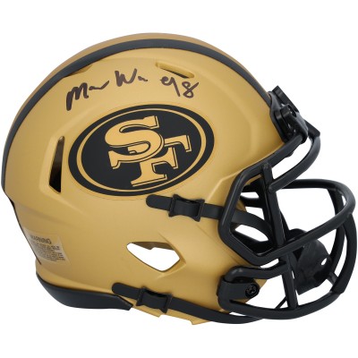 Mykel Williams San Francisco 49ers Autographed Fanatics Authentic Riddell Rave Speed Mini Helmet