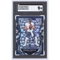 Michael Penix Jr. Atlanta Falcons 2024 Panini Obsidian Black Stained Glass #13 SGC Authenticated 9 Rookie Card