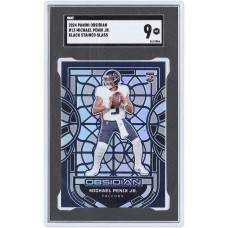 Michael Penix Jr. Atlanta Falcons 2024 Panini Obsidian Black Stained Glass #13 SGC Authenticated 9 Rookie Card