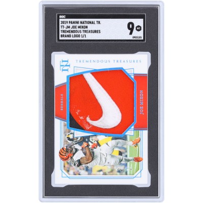 Joe Mixon Cincinnati Bengals 2019 Panini National Treasures Tremendous Treasures 3 Color Nike Brand Logo Relic #TT-JM #1/1 SGC Authenticated 9 Card