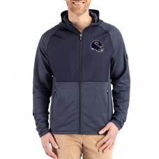 Куртка Chicago Bears Cutter & Buck Heather Navy Peshastin Eco Fleece Recycled Raglan Tri-Blend Hybrid