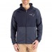 New England Patriots Cutter & Buck Heather Navy Peshastin Eco Fleece Recycled Raglan Full-Zip Tri-Blend Hybrid Jacket
