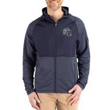 New England Patriots Cutter & Buck Heather Navy Peshastin Eco Fleece Recycled Raglan Full-Zip Tri-Blend Hybrid Jacket New England Patriots Cutter & Buck Heather Navy Peshastin Eco Fleece Recycled Raglan Full-Zip Tri-Blend Hybrid Jacket