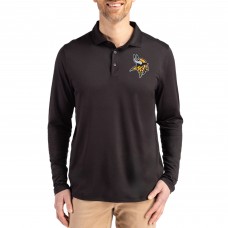 Minnesota Vikings Cutter & Buck Black Coastline Epic Comfort Eco Recycled Polo