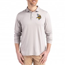 Minnesota Vikings Cutter & Buck Gray Coastline Epic Comfort Eco Recycled Polo