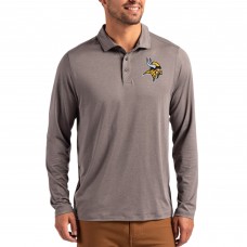 Minnesota Vikings Cutter & Buck Charcoal Coastline Epic Comfort Eco Recycled Polo