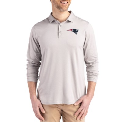 New England Patriots Cutter & Buck Gray Coastline Epic Comfort Eco Recycled Polo