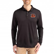 Cincinnati Bengals Cutter & Buck Black Coastline Epic Comfort Eco Recycled Polo