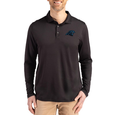 Поло Carolina Panthers Cutter & Buck Black Coastline Epic Comfort Eco Recycled