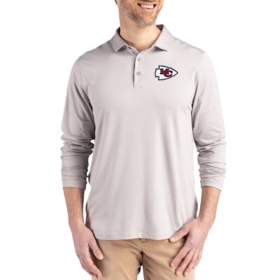 Kansas City Chiefs Cutter & Buck Gray Coastline Epic Comfort Eco Recycled Polo