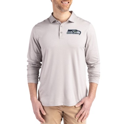 Seattle Seahawks Cutter & Buck Gray Coastline Epic Comfort Eco Recycled Polo