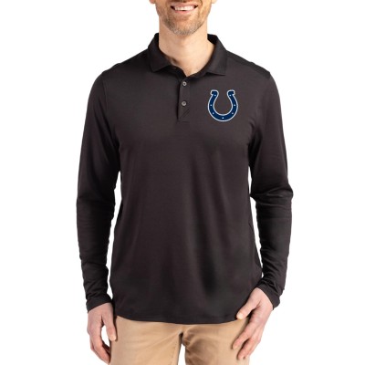 Indianapolis Colts Cutter & Buck Black Coastline Epic Comfort Eco Recycled Polo