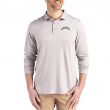Los Angeles Chargers Cutter & Buck Gray Coastline Epic Comfort Eco Recycled Polo