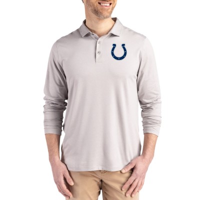 Indianapolis Colts Cutter & Buck Gray Coastline Epic Comfort Eco Recycled Polo