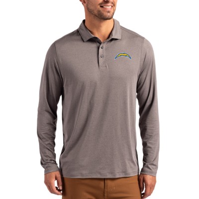 Los Angeles Chargers Cutter & Buck Charcoal Coastline Epic Comfort Eco Recycled Polo
