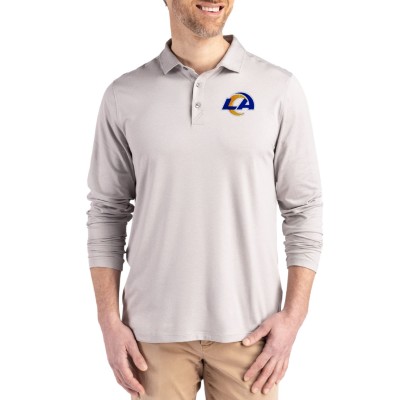 Los Angeles Rams Cutter & Buck Coastline Epic Comfort Eco Recycled Polo - Gray