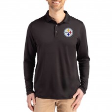 Pittsburgh Steelers Cutter & Buck Black Coastline Epic Comfort Eco Recycled Polo