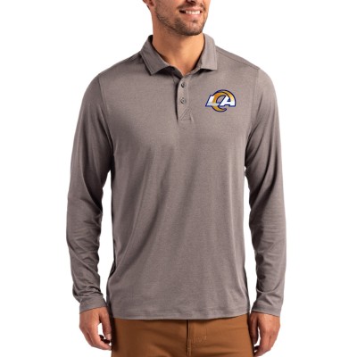 Los Angeles Rams Cutter & Buck Coastline Epic Comfort Eco Recycled Polo - Charcoal