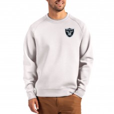 Las Vegas Raiders Cutter & Buck Gray Primary Logo Roam Recycled Raglan Pullover Sweatshirt