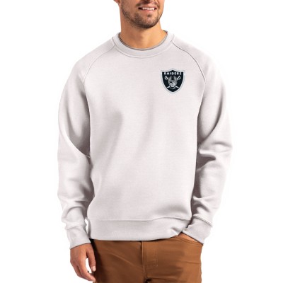 Las Vegas Raiders Cutter & Buck Gray Primary Logo Roam Recycled Raglan Pullover Sweatshirt