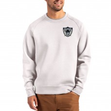 Las Vegas Raiders Cutter & Buck Gray Throwback Roam Recycled Raglan Pullover Sweatshirt
